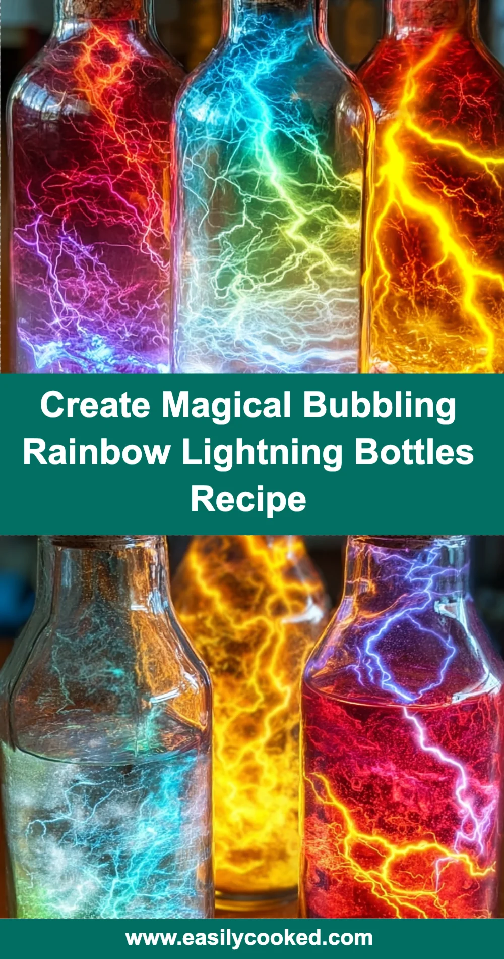 Magical Bubbling Rainbow Lightning Bottles Recipe
